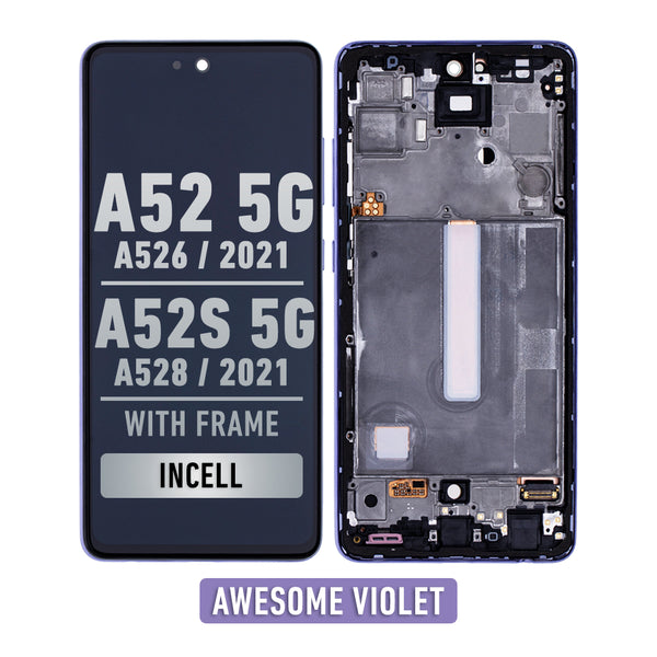 Samsung Galaxy A52 5G (A526 / 2021) / A52S (A528 / 2021) LCD Screen Assembly Replacement With Frame (Aftermarket Incell) (Awesome Violet)