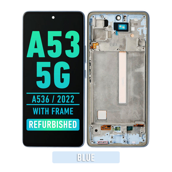Samsung Galaxy A53 5G (A536 / 2022) OLED Screen Assembly Replacement With Frame (Refurbished) (Blue)