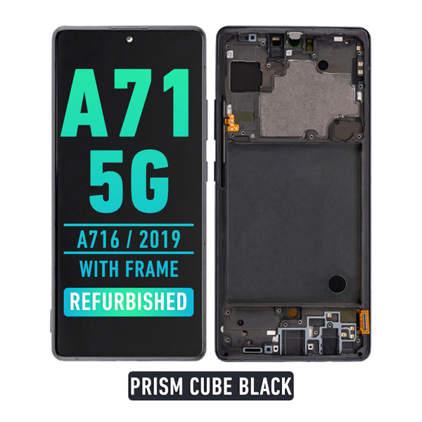 Samsung Galaxy A71 5G (A716 / 2019) OLED Screen Assembly Replacement With Frame (Refurbished) (Prism Cube Black)