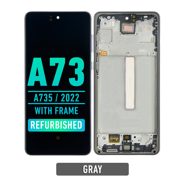 Samsung Galaxy A73 (A735 / 2022) OLED Screen Assembly Replacement With Frame (Refurbished) (Gray)