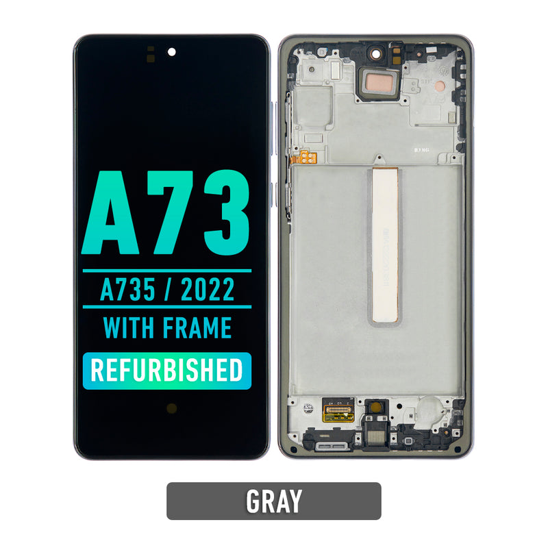 Samsung Galaxy A73 5G (A735 / 2022) OLED Screen Assembly Replacement With Frame (Refurbished) (Gray)