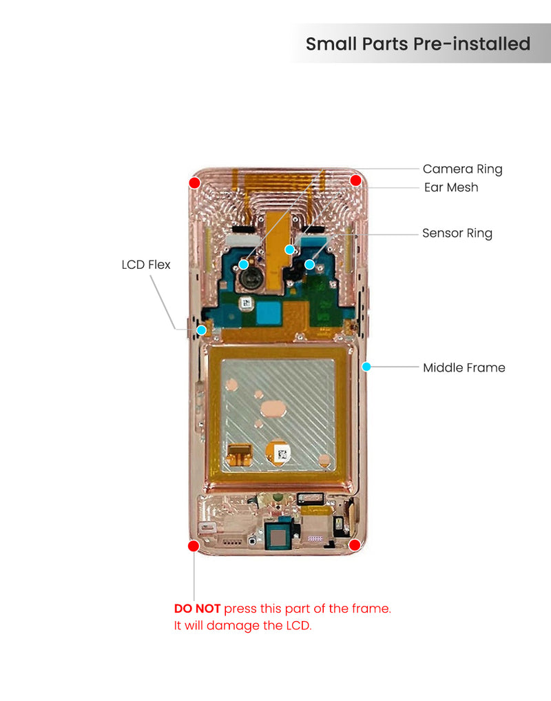 Samsung Galaxy A80 (A805 / 2019) OLED Screen Assembly Replacement With Frame (Ghost White) (Refurbished)