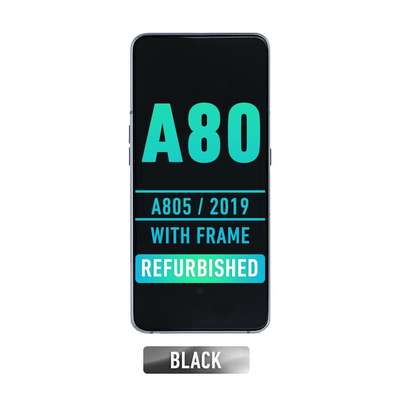 Samsung Galaxy A80 (A805 / 2019) OLED Screen Assembly Replacement With Frame (Phantom Black) (Refurbished)