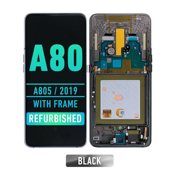 Samsung Galaxy A80 (A805 / 2019) OLED Screen Assembly Replacement With Frame (Phantom Black) (Refurbished)