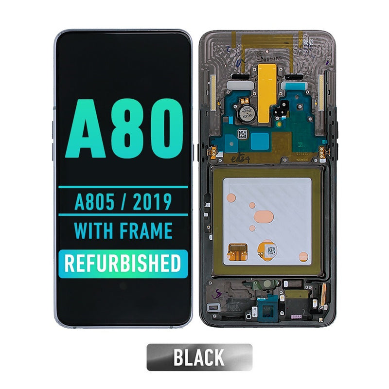 Samsung Galaxy A80 (A805 / 2019) OLED Screen Assembly Replacement With Frame (Phantom Black) (Refurbished)