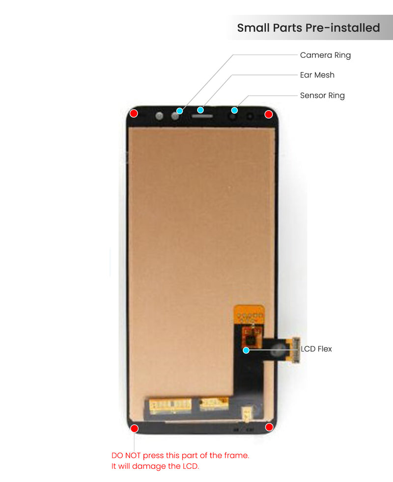 Samsung Galaxy A8 (A530 / 2018) OLED Screen Assembly Replacement Without Frame (Refurbished) (All Colors)