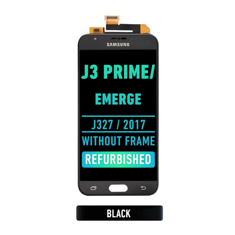 Samsung Galaxy J3 Prime / Emerge (J327 / 2017) OLED Screen Assembly Replacement Without Frame (Refurbished) (Black)