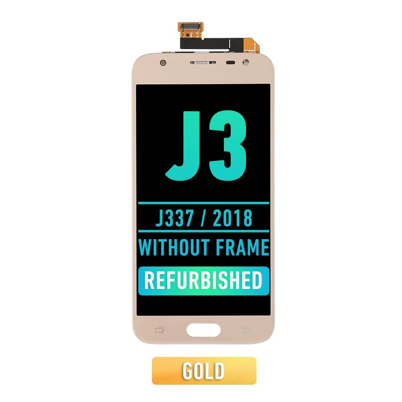 Samsung Galaxy J3 (J337 / 2018) OLED Screen Assembly Replacement Without Frame (Refurbished) (Gold)