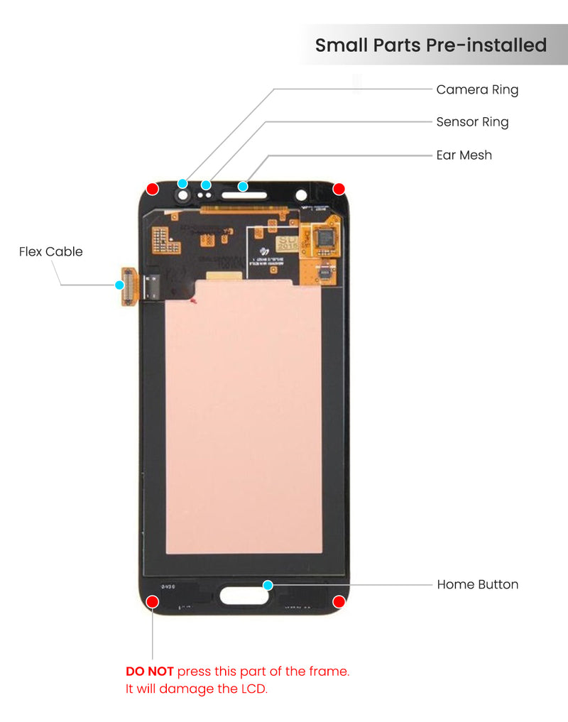 Samsung Galaxy J5 (J510 / 2016) OLED Screen Assembly Replacement Without Frame (Incell) (Gold)