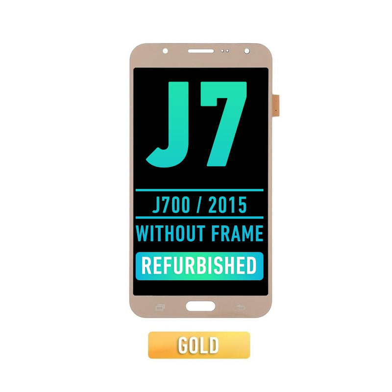Samsung Galaxy J7 (J700 / 2015) OLED Screen Assembly Replacement Without Frame (Refurbished) (Gold)