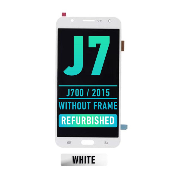 Samsung Galaxy J7 (J700 / 2015) OLED Screen Assembly Replacement Without Frame (Refurbished) (White)