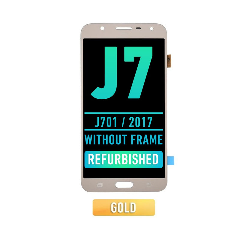 Samsung Galaxy J7 (J701 / 2017) OLED Screen Assembly Replacement Without Frame (Refurbished) (Gold)