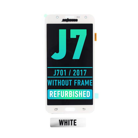 Samsung Galaxy J7 (J701 / 2017) OLED Screen Assembly Replacement Without Frame (Refurbished) (White)