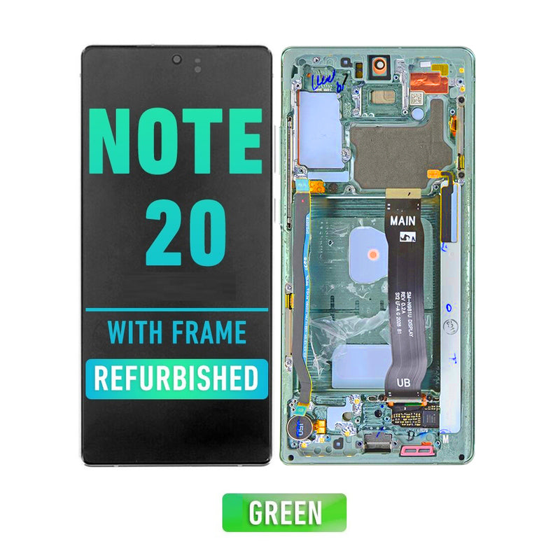 Samsung Galaxy Note 20 OLED Screen Assembly Replacement With Frame (Refurbished) (Mystic Green)