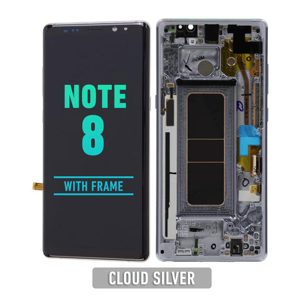 Samsung Galaxy Note 8 OLED Screen Assembly Replacement With Frame (Refurbished) (Cloud Silver)