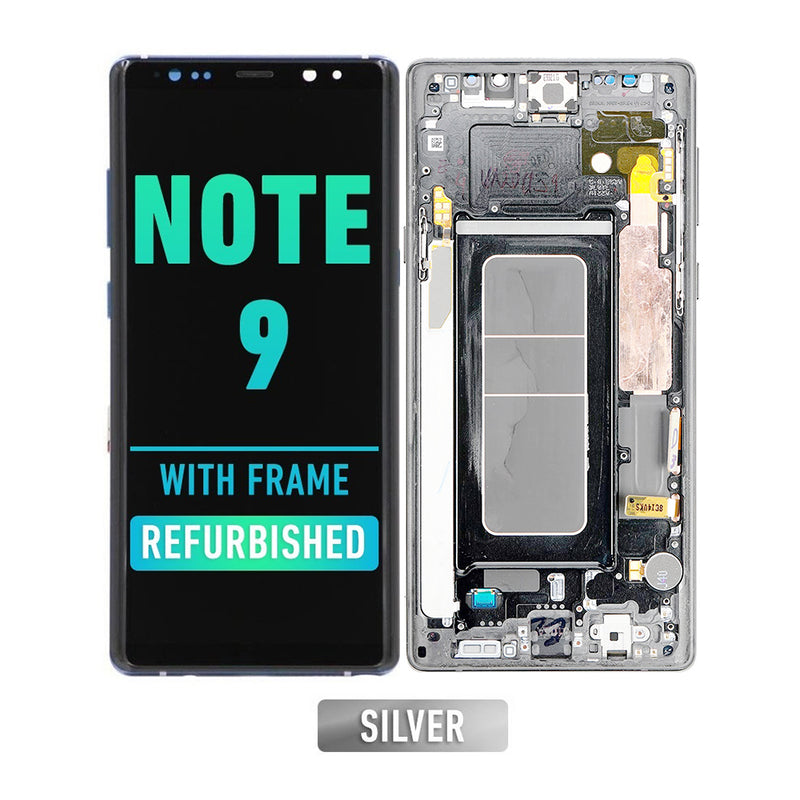 Samsung Galaxy Note 9 OLED Screen Assembly Replacement With Frame (Refurbished) (Cloud Silver)