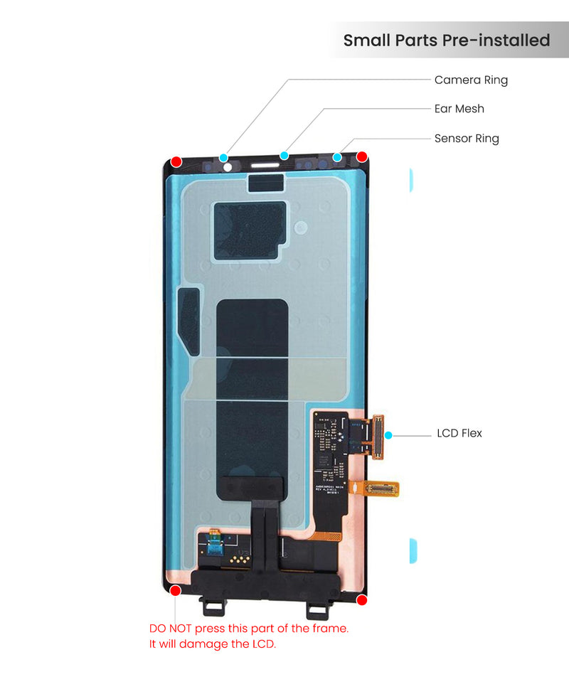 Samsung Galaxy Note 9 OLED Screen Assembly Replacement Without Frame (Refurbished) (All Colors)