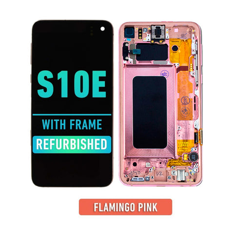 Samsung Galaxy S10E OLED Screen Assembly Replacement With Frame (Refurbished) (Flamingo Pink)