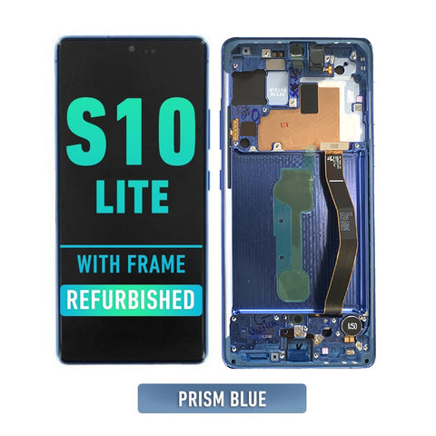Samsung Galaxy S10 Lite OLED Screen Assembly Replacement With Frame (Refurbished) (Prism Blue)