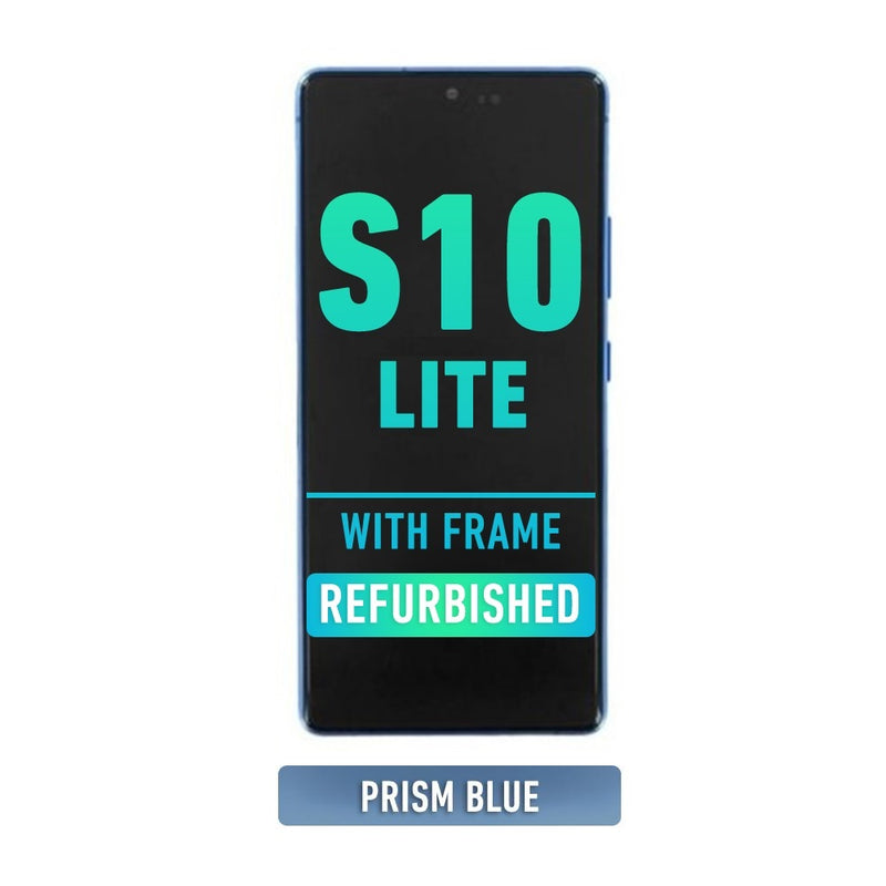 Samsung Galaxy S10 Lite OLED Screen Assembly Replacement With Frame (Refurbished) (Prism Blue)