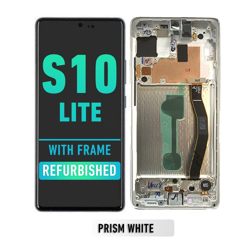 Samsung Galaxy S10 Lite OLED Screen Assembly Replacement With Frame (Refurbished) (Prism White)