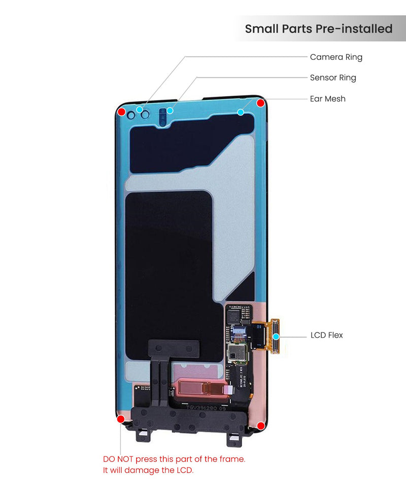 Samsung Galaxy S10 Plus OLED Screen Assembly Replacement Without Frame (Refurbished) (All Colors)