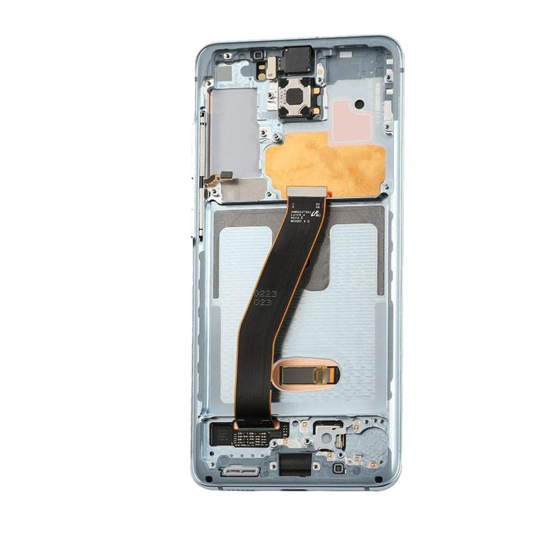 Samsung Galaxy S20 5G OLED Screen Assembly Replacement With Frame (Compatible For All Carriers Except Verizon 5G UW Model) (Refurbished) (Cloud Blue)