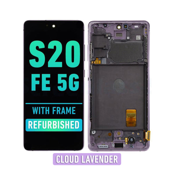 Samsung Galaxy S20 FE OLED Screen Assembly Replacement With Frame (Refurbished) (Cloud Lavender)