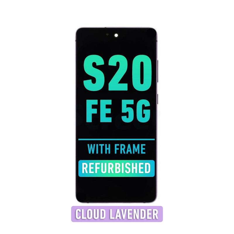 Samsung Galaxy S20 FE OLED Screen Assembly Replacement With Frame (Refurbished) (Cloud Lavender)