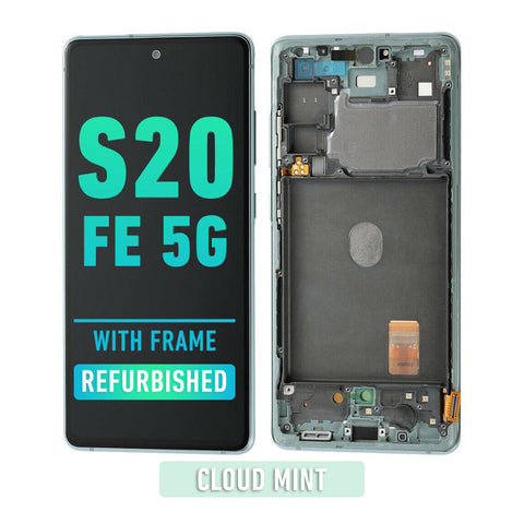 Samsung Galaxy S20 FE OLED Screen Assembly Replacement With Frame (Refurbished) (Cloud Mint)