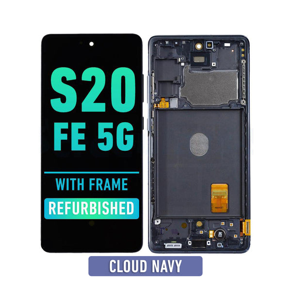 Samsung Galaxy S20 FE OLED Screen Assembly Replacement With Frame (Refurbished) (Cloud Navy)