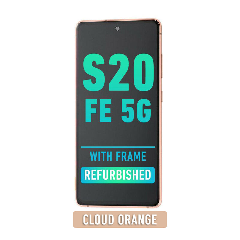 Samsung Galaxy S20 FE OLED Screen Assembly Replacement With Frame (Refurbished) (Cloud Orange)