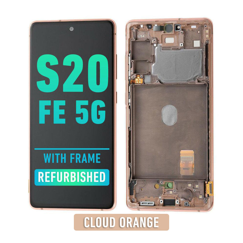 Samsung Galaxy S20 FE OLED Screen Assembly Replacement With Frame (Refurbished) (Cloud Orange)