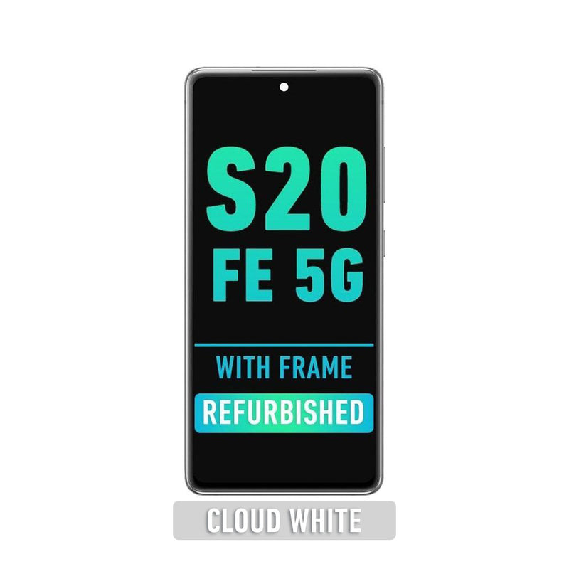 Samsung Galaxy S20 FE OLED Screen Assembly Replacement With Frame (Refurbished) (Cloud White)