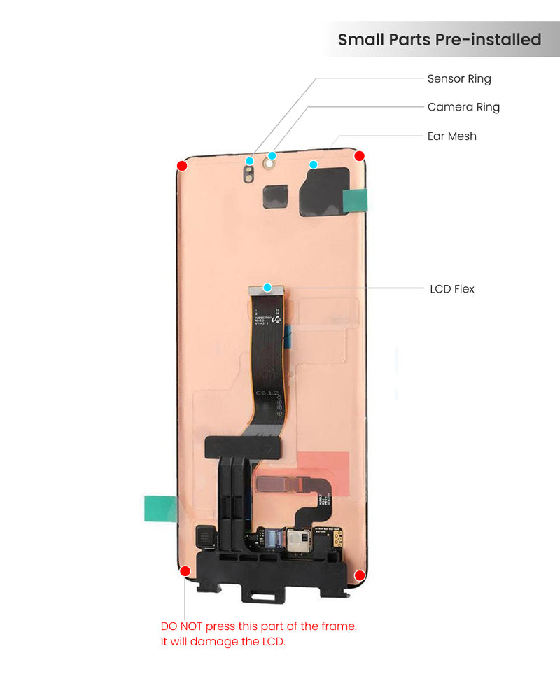 Samsung Galaxy S20 5G OLED Screen Assembly Replacement Without Frame (Refurbished) (All Colors)