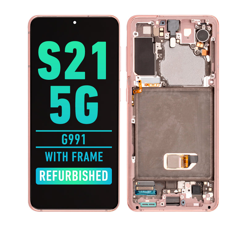 Samsung Galaxy S21 5G OLED Screen Assembly Replacement With Frame (Refurbished) (Phantom Pink)