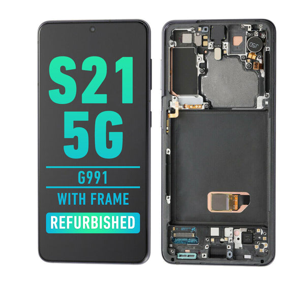 Samsung Galaxy S21 5G (G991) OLED Screen Assembly Replacement With Frame (Refurbished) (Phantom Gray)