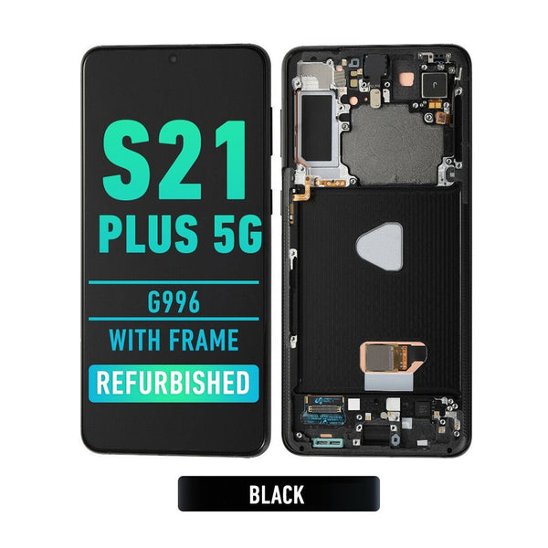 Samsung Galaxy S21 Plus 5G (G996) OLED Screen Assembly Replacement With Frame (Refurbished) (Phantom Black)