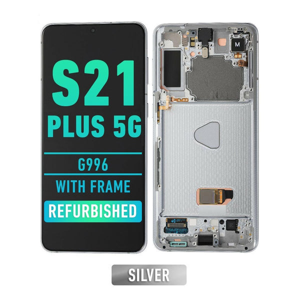 Samsung Galaxy S21 Plus 5G (G996) OLED Screen Assembly Replacement With Frame (Refurbished) (Phantom Silver)