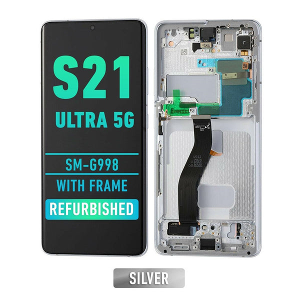 Samsung Galaxy S21 Ultra 5G SM-G998 OLED Screen Assembly Replacement With Frame (Refurbished) (Phantom Silver)