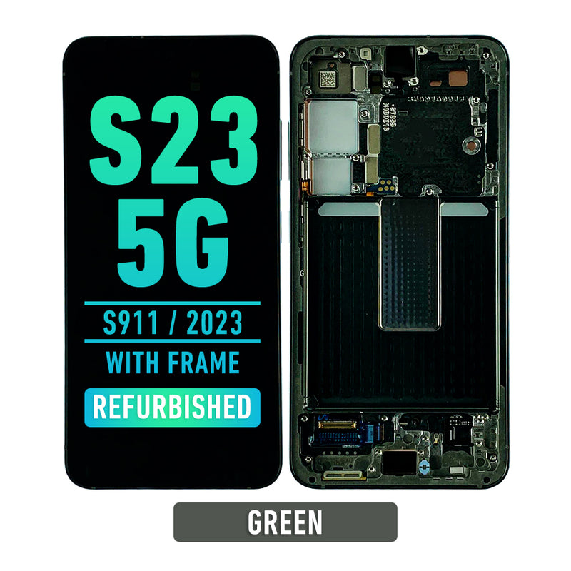 Samsung Galaxy S23 5G OLED Screen Assembly Replacement With Frame (Refurbished) (Green)