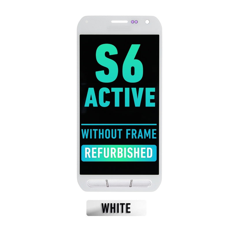 Samsung Galaxy S6 Active OLED Screen Assembly Replacement Without Frame (Refurbished) (White)