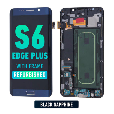 Samsung Galaxy S6 Edge Plus OLED Screen Assembly Replacement With Frame (AT&T / T-Mobile) (Refurbished) (Black Sapphire)