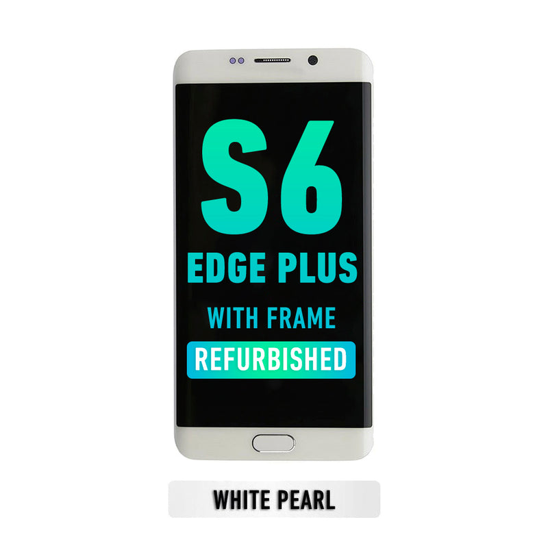 Samsung Galaxy S6 Edge Plus OLED Screen Assembly Replacement With Frame (AT&T / T-Mobile) (Refurbished) (White Pearl)