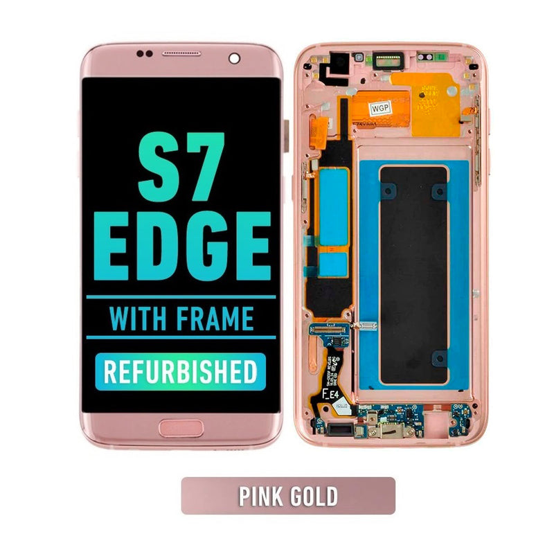 Samsung Galaxy S7 Edge OLED Screen Assembly Replacement With Frame (US Version) (Refurbished) (Pink Gold)