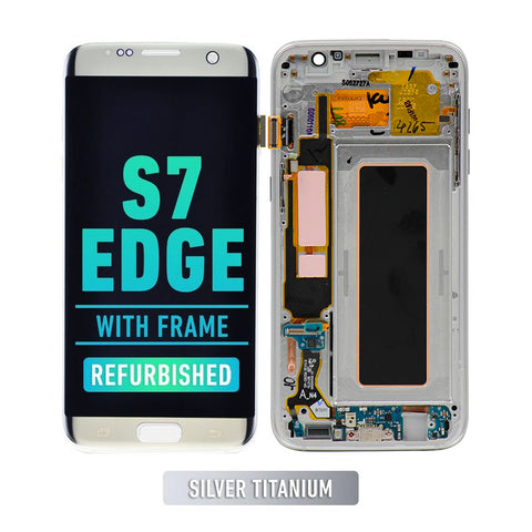 Samsung Galaxy S7 Edge OLED Screen Assembly Replacement With Frame (INT Version) (Refurbished) (Silver)