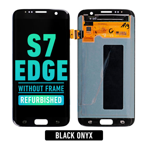 Samsung Galaxy S7 Edge OLED Screen Assembly Replacement Without Frame (All Version) (Refurbished) (Black Onyx)
