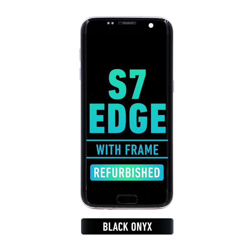 Samsung Galaxy S7 Edge OLED Screen Assembly Replacement With Frame (INT Version) (Refurbished) (Black Onyx)