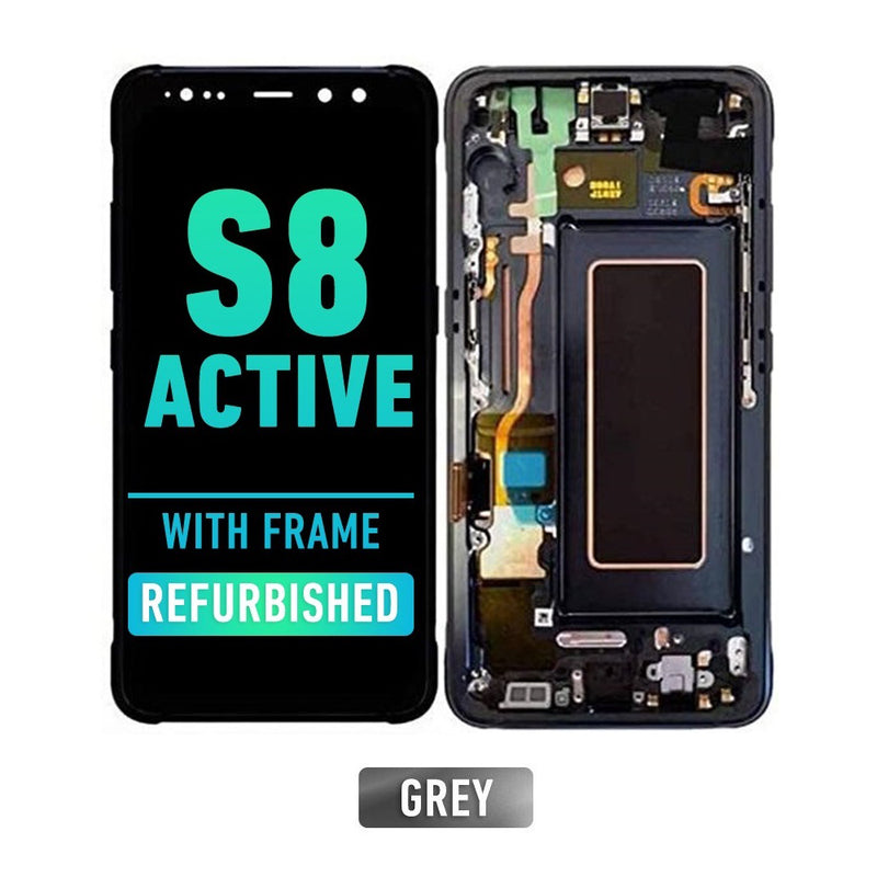 Samsung Galaxy S8 Active OLED Screen Assembly Replacement With Frame (Refurbished) (Meteor Grey)