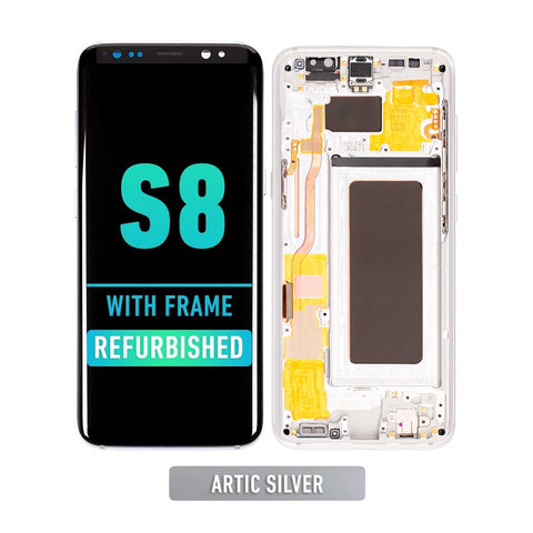 Samsung Galaxy S8 OLED Screen Assembly Replacement With Frame (Refurbished) (Arctic Silver)